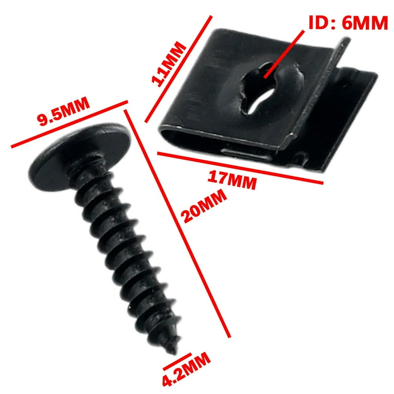 Kit 200 Pezzi U-Nuts E Clip In Acciaio – Viti Per Fissaggio Auto – BCSMMCAR