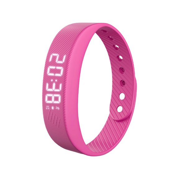 DESIGNICE Alarm Clock Bracelet with Silent Vibration Wake-Up System, No Snooze Function Unisex Smartwatch, Designed for Deep Sleepers with Accurate Time Display, Lightweight Silicone,Pink