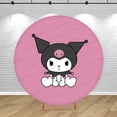 thumbnail image 3 of Fondo rosa Kuromi Hello Kitty cubierta redonda niña fiesta de cumpleaños Baby Shower Fondo foto cilindro elástico Banner Decoración, 3 of 4