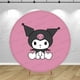 thumbnail image 4 of Fondo de Hello Kitty Kuromi rosa con cubierta redonda para fiesta de cumpleaños de niña, fondo para baby shower, pancarta cilíndrica elástica para decoración, 4 of 5