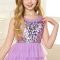 thumbnail image 4 of 8-12Y Girls Sequin Dress Sleeveless Birthday Prom Tulle Tutu Dress, 4 of 5