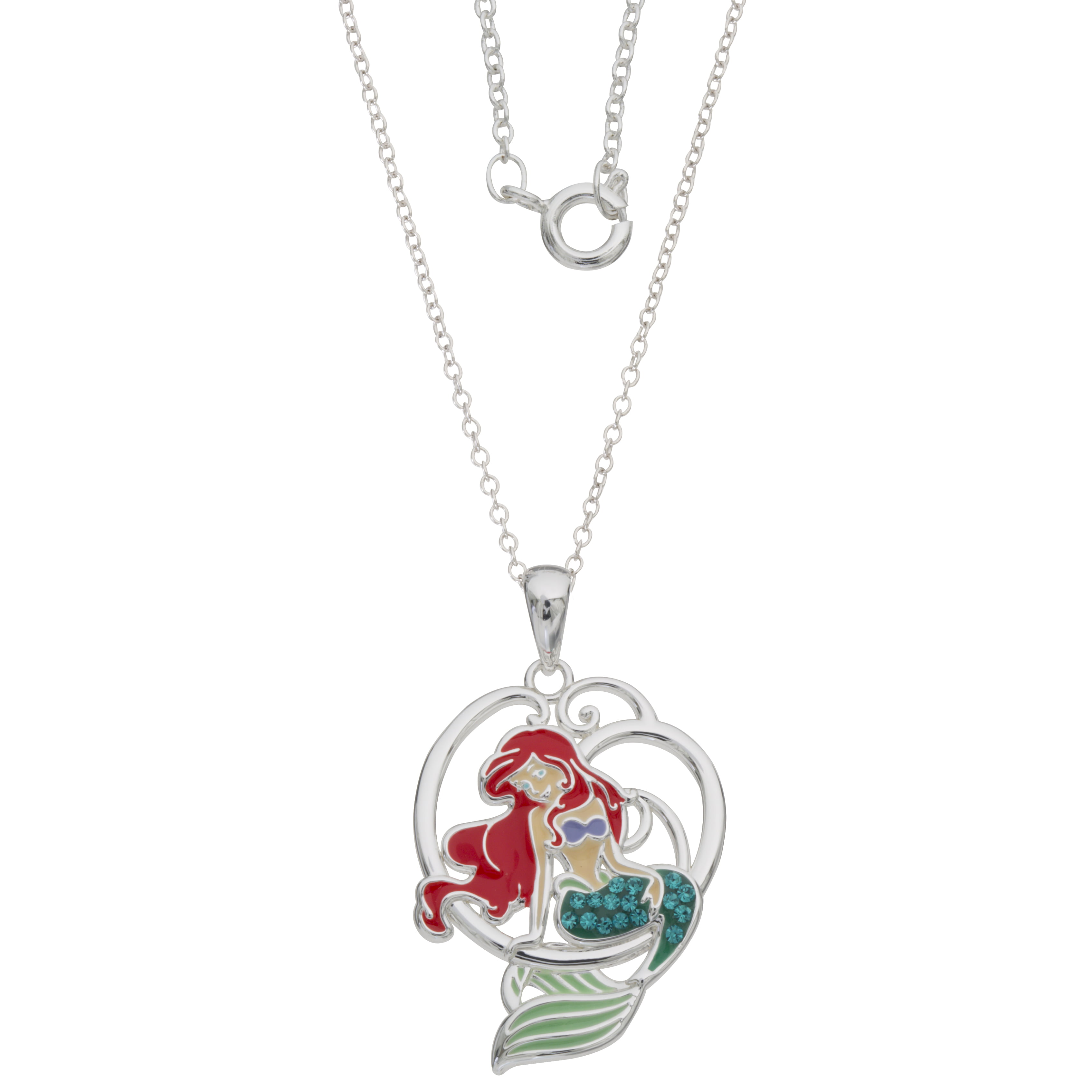 Enchanted Disney Vault Ariel Diamond Tiara Key Pendant Necklace 1/6ctw |  REEDS Jewelers