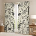 thumbnail image 2 of Homewish Rustic Butterfly Dragonfly Black Out Curtains,Jungle Animal Deer Curtains Pack of 2 (42x63 Each),Beige Black Bedroom Curtains For Boys,Breathable Home Decor, 2 of 6
