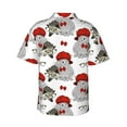 thumbnail image 3 of Balery Rabbit And Hedgehog Print Men's Hawaiian Shirts Short Sleeve Beach Shirt Relaxed Fit Vacation Button Down Shirts-3X-Large, 3 of 9