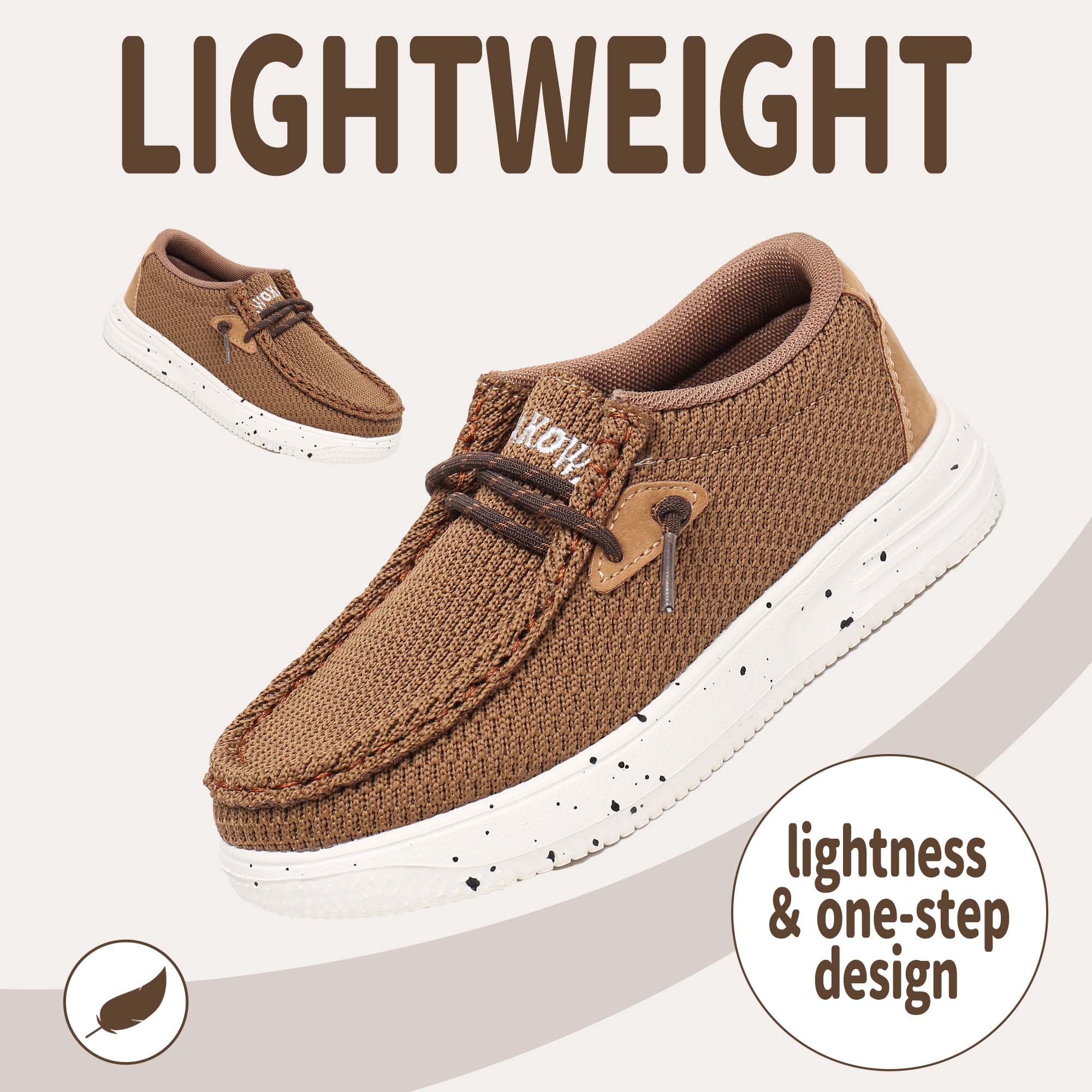 Apakowa Kids Slip-On Casual Loafers, Brown photo 4