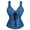 Dark Blue, variant on Women's Lace up Gothic Jacquard Shoulder Straps Tanks Overbust Shaper Corset Bustiers Tops Pink XXL