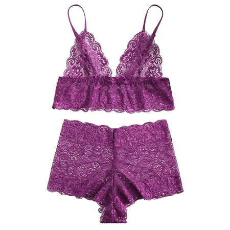 

AnuirheiH Women Lingerie Sets Lace Cami With Short Lingerie Pajama Set 2 Piece Underwear Sleepwear On Sale