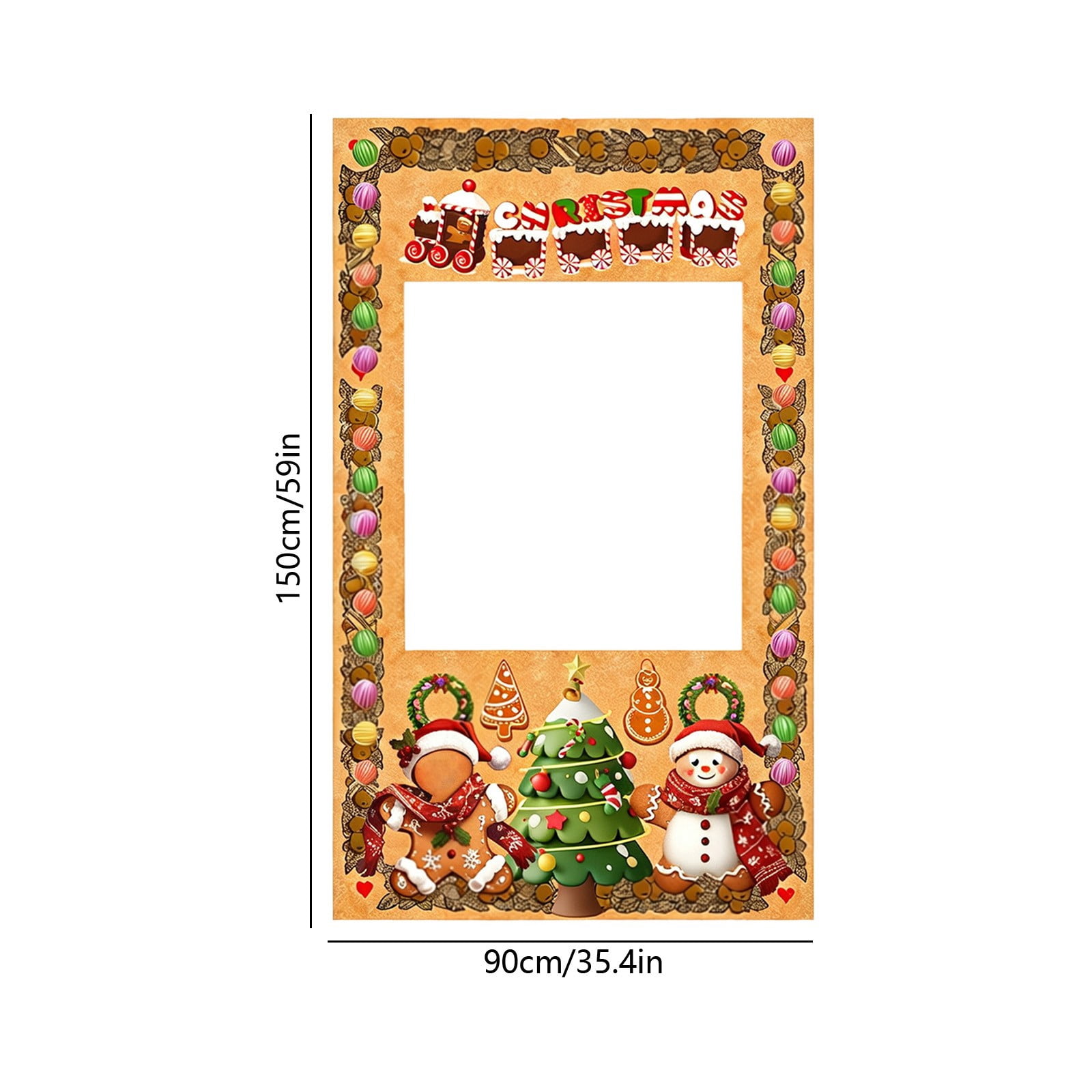 Cififendec Christmas Photo Booth Frame, Large Vibrant Festive Pattern ...