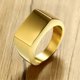 thumbnail image 2 of Anillo cuadrado Punk para hombre, joyería de acero inoxidable 316L, anillos personalizados, Color negro, dorado y plateado, accesorios de joyería impermeables, regalos, 2 of 4