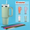 thumbnail image 3 of 12 Pack Color Replacement Straws for Stanley 40 oz 30 oz Tumbler, 12 in Long Reusable Plastic Straws for Stanley Cup Accessories 12 Purple, 3 of 6