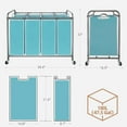 thumbnail image 3 of Four-compartment laundry basket, 47.8 gallon (181 liter) wheeled laundry basket, clothes separator basket, wheeled clothes separation basket trolley and removable bags., 3 of 7