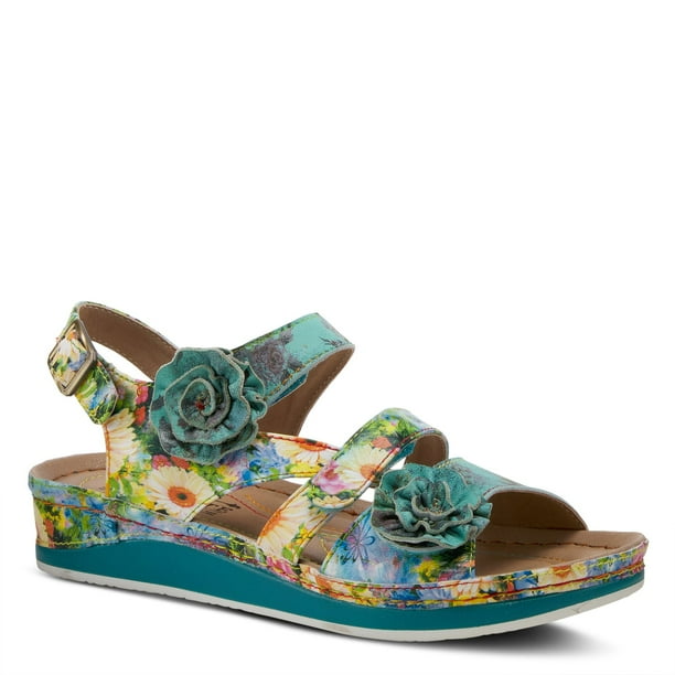 painted leather sandals