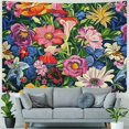 thumbnail image 4 of Orinice Flowers Tapestry Wall Hanging Unique Style Graphic Tapestries Home Wall Decor Art for Living Room Bedroom Apartment Farmhouse Dorm 60x50inch, 4 of 6