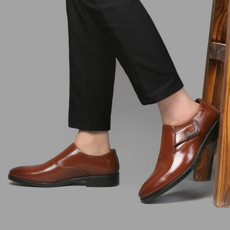 Miluxas Men s Dress Shoes Clearance Comfort Sofft Premium Leather Fashion Casual Loafers Business office Leather Working Driving Walking Dress Sneakers Shoe Brown 8.5(43)
