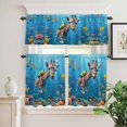 thumbnail image 6 of Funny Giraffes Diving Curtain Valances Set Seafloor Corals Fish Oceans Modern Kitchen Curtains 24&nbsp;inch Length Rod Pocket Valance and Tiers 3 Piece Set Small Bedroom Bathroom Laundry Decor, 6 of 9