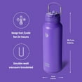thumbnail image 5 of BOTTLE BOTTLE 40 oz sports water bottle stainless steel insulated water bottle with straw and pills holder dark purple, 5 of 7