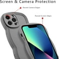 thumbnail image 4 of for iPhone 13 Pro Max Case 6.7 Inch Curly Wave Frame Phone Case Cute Design Color Aesthetic Phone Case Soft TPU Shockproof Protective Bumper Case Cover for Girls, Gray, 4 of 7