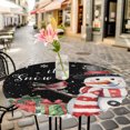 thumbnail image 6 of Black Snowman Christmas Round Tablecloth for 45-54 Inch Tables,Fitted Table Cover with Elastic Edge,Winter Snowflake Xmas Gifts Waterproof Outdoor Table Cloth Protector for Patio Garden Dinner Picnic, 6 of 9