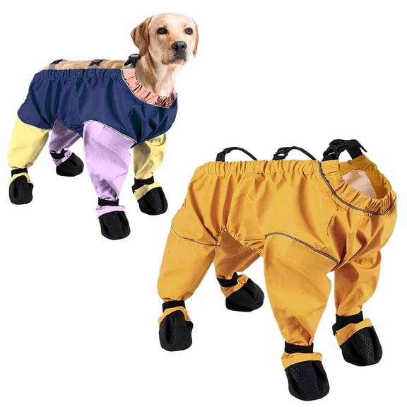 GASTROPOD Waterproof Dog Shoes Leggings, Adjustable Suspender Boots for Dogs Winter Snow Rain Hiking Walking, Anti-Dirty Dogs Pants Reflective Pet Paw Protector for Small Medium Dogs