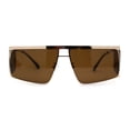 thumbnail image 3 of Mens Futuristic Flat Top Robot Metal Side Visor Sunglasses Gold Brown, 3 of 4