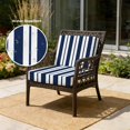 thumbnail image 2 of Outdoor Patio Cushion Covers 4 Pack Navy Blue Striped Patio Chair Cushion Covers with Ties and Zipper Rustic Farmhouse Stripes Waterproof Outdoor Seat Cushion Covers for Patio Furniture 20"x18", 2 of 9