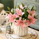 thumbnail image 1 of Flores Artificiales de Lirio | Lirios Simulados de Plástico Realistas de Alta Gama | Resistentes al Agua y a la Degradación | Decoración para Hogar y Exhibición Comercial | Blanco, Amarillo, Rosa, 1 of 6