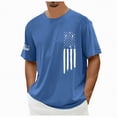thumbnail image 4 of NIEWTR Plus Size American Flag Shirts for Men 4th of July Patriotic Short Sleeve T-Shirt Summer Gym Workout Tops(Light Blue,XL), 4 of 4