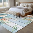 thumbnail image 4 of 8x10 Area Rugs for Living Room, Blue Beach Coastal Non Slip Area Rugs for Kitchen Bedroom Entryway, Summer Nautical Coral Shell Botanical Vintage Washable Carpet Runner Rug Floor Mats for Bedroom, 4 of 8