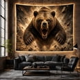 thumbnail image 6 of Grizzly Bear Roaring in Flying Rocks, Dramatic Realistic Fantasy Wall Art for Men, Teen Boys, Wildlife Animal Decor, Housewarming Gift, Tapestry Wall Hanging for Bedroom, Living Room and Dorm, 6 of 7