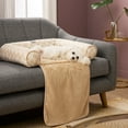 thumbnail image 3 of NICOLE MILLER NEW YORK PET Kendall Fluted Geo Cozy Couch Protector Pet Bed, Cozy & Calming, Water Repellent, Non-Slip Bottom, Machine Washable, Taupe, Large 40"x23"x4", 3 of 12