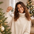 thumbnail image 5 of Shatterproof Christmas Ornaments Painted Vintage Tree Hanging Baubles Decorative Gift Set Holiday Party White 12 Pack, 5 of 9