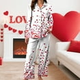 thumbnail image 5 of vigerkar Satin Pajamas for Women Set 2 Piece Silk Pjs Long Sleeve Top Cozy Sleepwear Silky Pajamas (White, XXL), 5 of 6