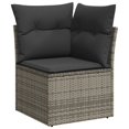 thumbnail image 3 of vidaXL 6 Piece Garden Sofa Set with Cushions Grey Poly Rattan, 3 of 5