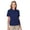 Navy, variant on BlueGeneration Ladies Wicking Piped Polo - Graphite Medium Solid