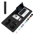thumbnail image 1 of FOAUUH Non-Slip Desk Pad,Mouse Pad,Waterproof PVC Leather Desk Table Protector,Ultra Thin Large Desk Blotter, Easy Clean Laptop Desk Writing Mat for Office Work/Home/Decor(Black, 31.5" x 15.7"), 1 of 6