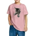 thumbnail image 4 of Qingpeng Cat Print Shirt for Boys Girls Comfortable T-Shirt for Toddler Lightweight Tees for Little Girls, 4 of 5