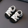 thumbnail image 2 of WUANDIXFA Toddler Boy Sandals Boys Sandals Adjustable Lightweight Outdoor Casual Shoes(Little Kid/Big Kid) Size US 12,White, 2 of 5