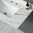 thumbnail image 5 of 37 Inch Marble Vanity Top, Bathroom Vanity Top with Undermount Rectangular Middle Sink and 4" Height Backsplash, Pre-Drilled 8 Inch Faucet Hole Spread Vanity Top, Carrara white with veins, 5 of 9