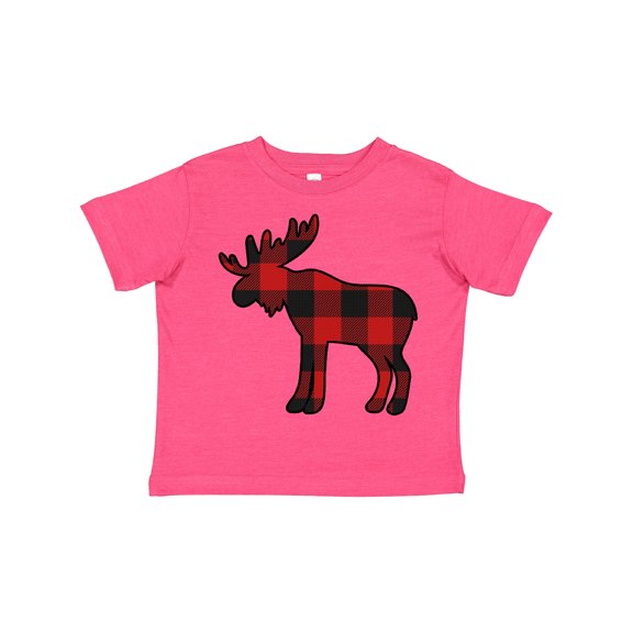 Inktastic Moose Silhouette Plaid Boys or Girls Toddler T-Shirt
