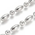 thumbnail image 3 of 10 m Non-Tarnish 304 Stainless Steel Ball Chains Stainless Steel color Rice: 8x4mm Ball: 4mm, 3 of 3