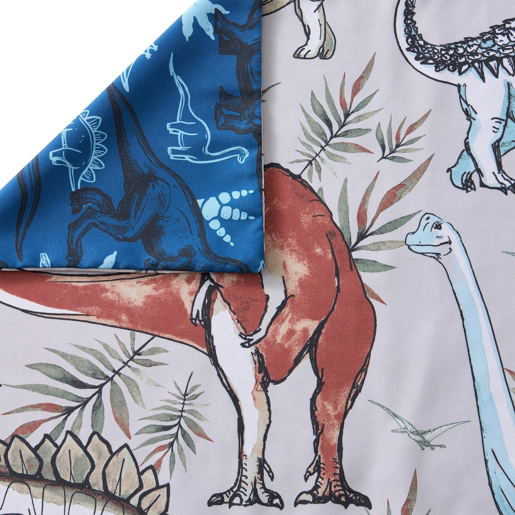 Olivia & Finn Multicolor Dino 3-Piece Reversible Kids Comforter Set, Twin
