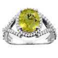thumbnail image 1 of 10K White Gold Natural Lemon Quartz Ring Oval 9x7mm Diamond Accent, size 7, 1 of 4