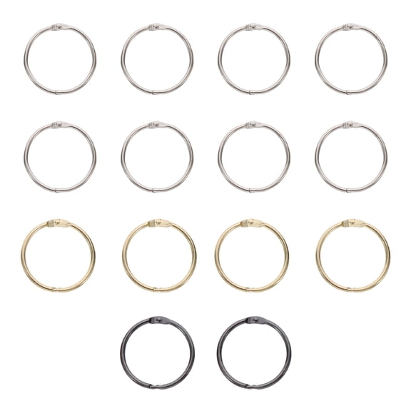 Pungan binder rings 14Pcs Loose Leaf Rings Flexible Book Rings Binder Rings for DIY Notebook Clip Rings,1.18"X1.18"X0.16"