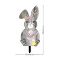 thumbnail image 3 of Kearding Letrero para puerta, conejo de Pascua, figuritas de inserción, gnomo hueco, soporte de exhibición para exteriores, decoración Kits de decoración para fiestas, 3 of 6