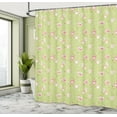 thumbnail image 4 of Ambesonne Hen and Chicks Shower Curtain, Chicken and Rooster, 69"Wx84"L, Green Pink, 4 of 4
