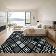 thumbnail image 3 of ODIKA 5'x7' Machine Washable Non-Slip Area Rug, Geometric Grey High Traffic Rug, Grey, 1247499, 3 of 7