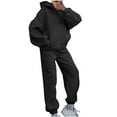 thumbnail image 1 of Timegard Ensembles 2 Pcs pour Femmes Survêtement Col Montant Veste à Fermeture Éclair Pantalons Joggers Amples Tenues d'Automne, 1 of 5