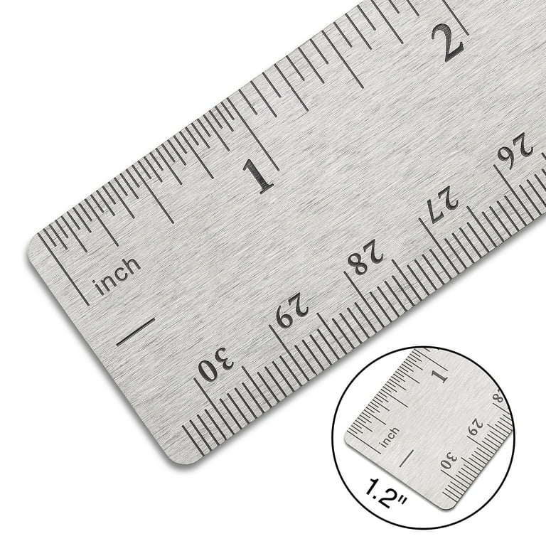 W.A. Portman Stainless Steel Ruler Trio, Imperial and Metric Ruler Set