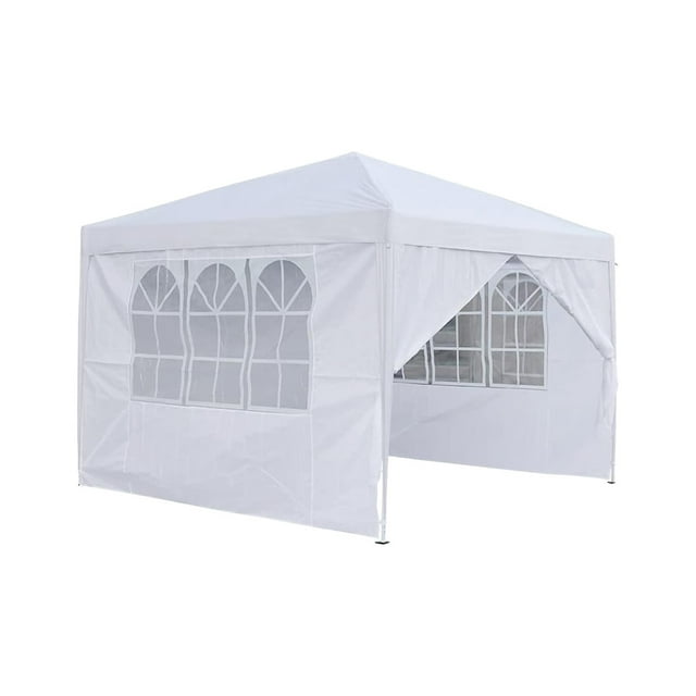 Toldo Carpa Plegable 3x3 Blanco Reforzado Impermeable Con Paredes