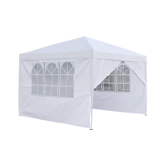 Toldo Carpa Plegable 3x3 Blanco Reforzado Impermeable Con Paredes
